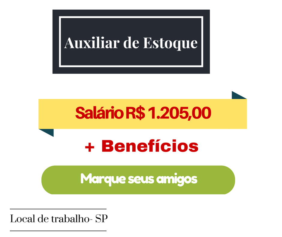 Auxiliar De Estoque – Zona Leste em São Paulo – SP